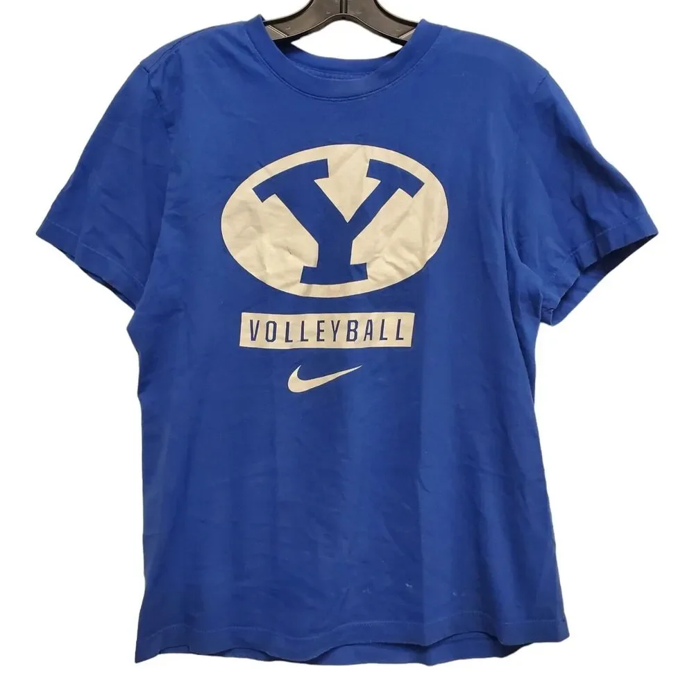 BYU COUGARS Shirt Womens Large Blue VOLLEYBALL NIKE Swoosh Athleisure College